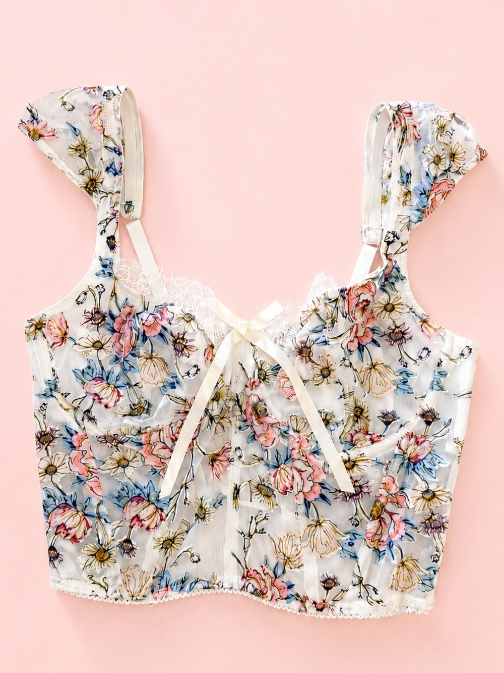 💋VICTORIA SECRET NWOT romantic coquette fairycore floral lace bustier corset 36D